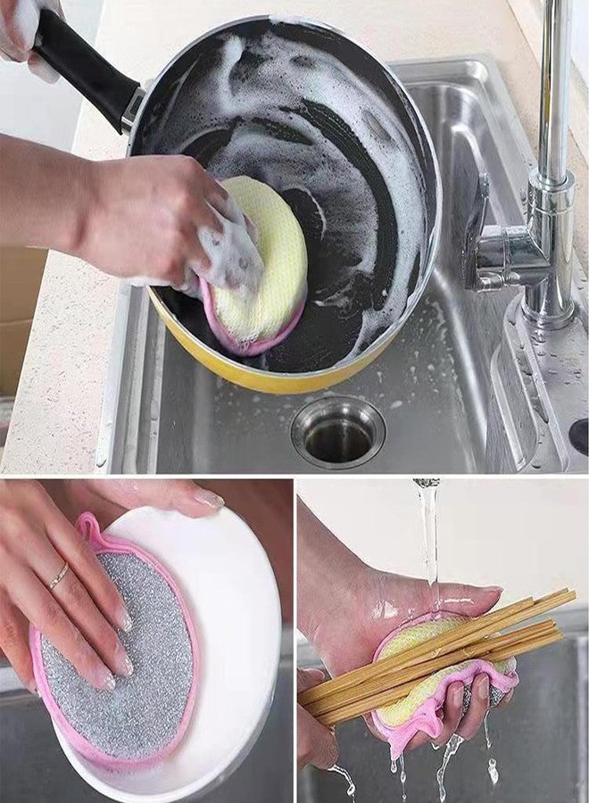 COOFANDY Washing 2 in 1 Dish Sponge Scrubber, Double Sided Non-Scratch Scrub Cleaning Sponges, Rough Scrubbers Side for Non-Stick Cookware, Soft Microfiber Scrub Side for Dishes (Pack of 5) - Image 4